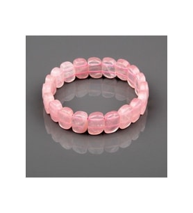 Özel Kesim Pembe Kuvars Bileklik