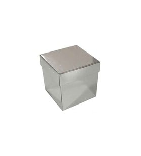 Komple Karton Kutu Düz Renk 7X7X7 CM (25 Adet)  Gümüş
