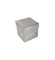 Komple Karton Kutu Düz Renk 7X7X7 CM (25 Adet)  Gümüş