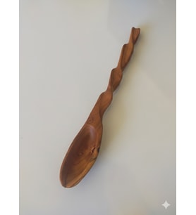 El yapımı zeytin kaşık (Ekru - Kahverengi)