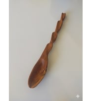 El yapımı zeytin kaşık (Ekru - Kahverengi)