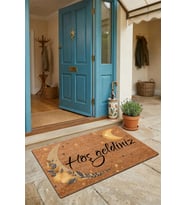 Valerine Life Kapı Önü Paspası 45x70cm Kaymaz Taban Dekoratif iç Dış Mekan Mehtap Ay ve Yıldız