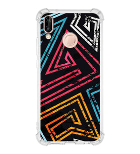 PrintiFy Huawei P20 Lite Uyumlu Köşe Korumalı Eskitme Tasarımlı Şeffaf Silikon Kılıf