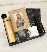 Kişiye Özel 500 ML Dereceli Termos & Porselen Kupa & Defter & Çerçeve & Roller Kalem Hediye Seti