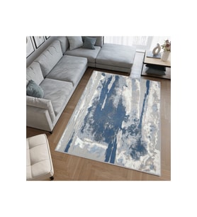 Rovigo Home Dijital Baskı Yıkanabilir Kaymaz Taban Salon Halısı RVG0503 (Mavi)