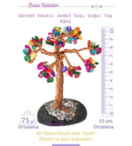 Sertifikalı Gerçek Multicolor Sedef Doğal Taşı Ağaç - Akik Plakalı (Çok Renkli)