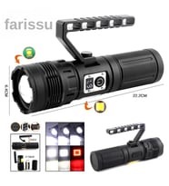 GK-S2303B Ultra Parlak Şarj Edilebilir El Feneri - 8000 Lümen, Çok Modlu, Powerbank Özellikli