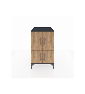 Kronos Komodin 2 Raflı 4 Kapaklı 60x59x96 Antrasit-Çam