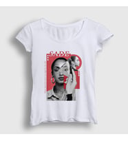 Presmono Kadın Beyaz Angel Müzik Sade T-Shirt 552779tt