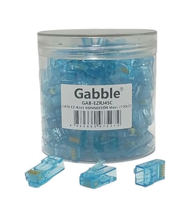 EZ RJ45 Cat6 Soket Konnektör 100 Adet Renkli Gabble EZ-RJ45 R31 (Mavi)