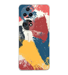 Huawei P50 Pro Uyumlu Kapak Brush Stroke Tasarımlı Şeffaf Silikon Kılıf