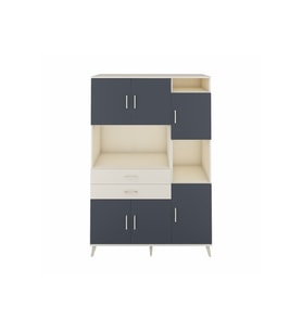 Hyperion Dolap 9 Raflı 2 Çekmeceli 6 Kapaklı 132x44x195 Aytaşı-Antrasit/Aytaşı
