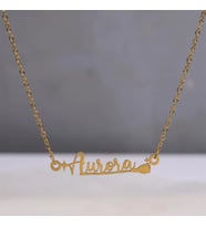 Kişiye Özel 925 Ayar Gümüş Cadı Süpürgesi Tasarım İsim Kolye (Gold)