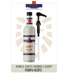 Kahve ve Kokteyl Şurubu Damla Sakızı Aromalı 70 CL + POMPA Simonelli