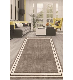 Dijital Kaymaz Taban Yıkanabilir Modern Renkli Salon Halısı Mutfak Halısı Yolluk ND-HT-1268 (Kahverengi)