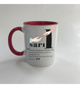 Sarıl Baskılı Kırmızı Mega Kupa