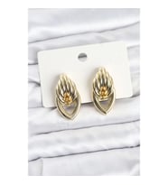 Mey İthalat® Pirinç Gold Renk Sarmal Damla Model Vintage Kadın Küpe