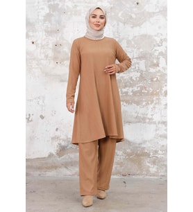 Seyal Tunik Pantolon Bürümcük Takım 1252 - Vizon