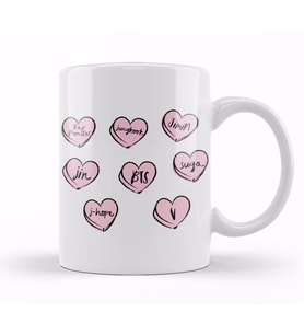 BTS Hearts Kupa Bardak Porselen