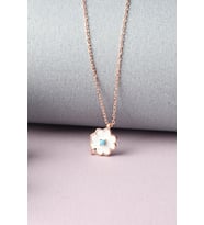 Papatya Kolye Mineli 925 Ayar Gümüş Zincir Kolye (Rose)