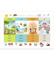 Aylar ve Mevsimleri Öğreniyorum Afiş Pvc Kaplı 30x42 cm