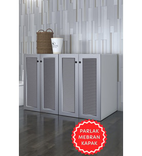 Kenzlife membran çamaşır&kurutma&bulaşık makinesi dolabı tatyanakare gribyz 90*140*60 mebran kapak suntalam gövde kapaklı arkalıksız (Beyaz-Gri)