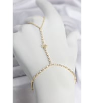 Gold Renk Pirinç Zirkon Taşlı Yıldız Model Şahmeran TJ-SN789