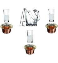 Paşabahçe 8 Parça Rakı Bardak Meşrubat Bakır Ehlikeyf Ve Buz Kovası Keyif Seti