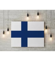 Finlandiya Bayrağı Kanvas Tablo 40x55cm Dekoratif Tablo