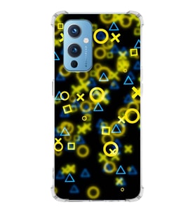 PrintiFy OnePlus 9 Uyumlu Köşe Korumalı Semboller Tasarımlı Şeffaf Silikon Kılıf