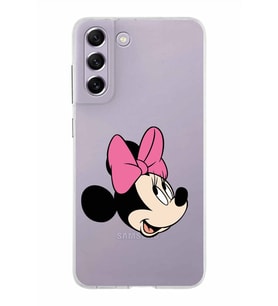 Samsung Galaxy S21 FE Kapak Minnie Mouse Tasarımlı Şeffaf Silikon Kılıf
