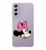 Samsung Galaxy S21 FE Kapak Minnie Mouse Tasarımlı Şeffaf Silikon Kılıf