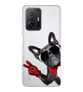 PrintiFy Xiaomi Mi 11T Pro ile Uyumlu Köpek 2 Kamera Korumalı Şeffaf Kılıf