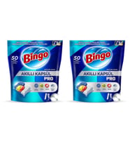 Bingo Akıllı Kapsul Pro Bulaşık Makinesi Tableti 50 li  2 Adet 100 Kapsul