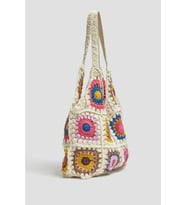 Mandala Motifli Kroşe Örgü Tote Çanta