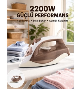 Buharlı Ütü 2200W Kireç Önleyici Self Clean Damlatmaz Kahverengi