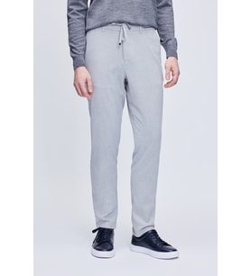 Gri Rahat Kesim Yandan Cepli Jogger Pantolon