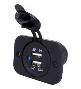 Su Geçirmez Kapaklı Çiftli USB Şarj Çakmak Soketi 12-24V (STD)