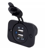 Su Geçirmez Kapaklı Çiftli USB Şarj Çakmak Soketi 12-24V (STD)