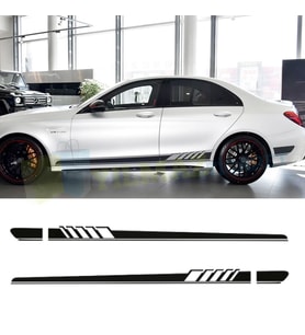 Mercedes W205 C63 Amg Yan Etek Şerit Oto Sticker Yapıştırma 2 Adet
