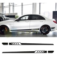 Mercedes W205 C63 Amg Yan Etek Şerit Oto Sticker Yapıştırma 2 Adet