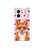 PrintiFy Xiaomi Mi 13t Pro ile Uyumlu Pembe Pötikare Serisi Tatlı Kurnaz Tasarımlı Uv Baskılı Köşe Korumalı Antişok Kılıf
