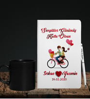 Sevgililer Gününe Özel Defter Kalem & Siyah Varil Kupa Hediye Seti 30