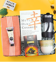Peştemal & Eyüp Sabri Tuncer El ve Vücut Kremi & Kitap & Porselen Kupa & French Press & Çay Hediye Seti (Turuncu)