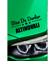 Yalova Altınova Siyah Araç Sticker  Yalova Bize De Derler  Altınovalı 40x15 cm Oto Sticker