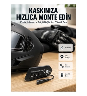 Mey İthalat® BT22 Kask Bluetooth Kulaklık Su Geçirmez Motosiklet İletişim Sistemi Yeni Nesil