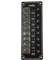 8 ANAHTARLI İZOLELİ DİKEY SWITCH PANEL / TEKNE ve KARAVAN SİGORTA PANELİ / ELEKTRİK KUMANDA PANELİ
