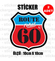 60 tokat memleket rota gidiş etiket sticker çıkartma - 2 adet - motosiklet araba otomobil kamyon kamyonet cam uyumlu