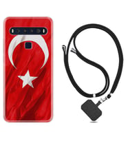 TCL 10L 10 Plus 10SE 20E 20SE 30 L7 Kılıf Boyun Askılı Silikon Şanlı Türk Bayrağı 4 1401