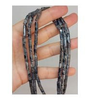Bileklik Boy Spekrolit Taşı Silindir Kesim 4x12.5mm Yarım Dizi (49368) (18CM UZUNLUĞUNDADIR)